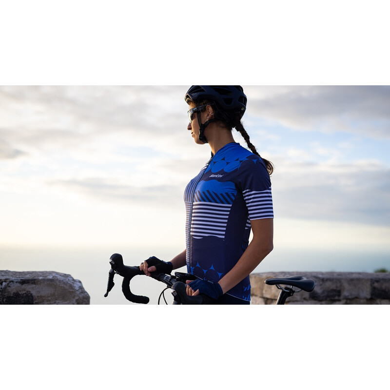 SANTINI Maglia ciclismo SANTINI GIADA OPTIC donna BL
