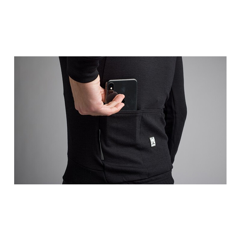 SANTINI Maglia ciclismo invernale SANTINI maniche lunghe ADAPT WOOL arancio
