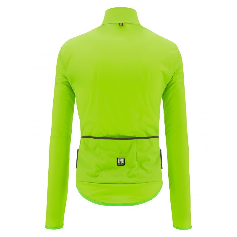 SANTINI Guscio ciclismo antivento SANTINI NEBULA WIND verde fluo
