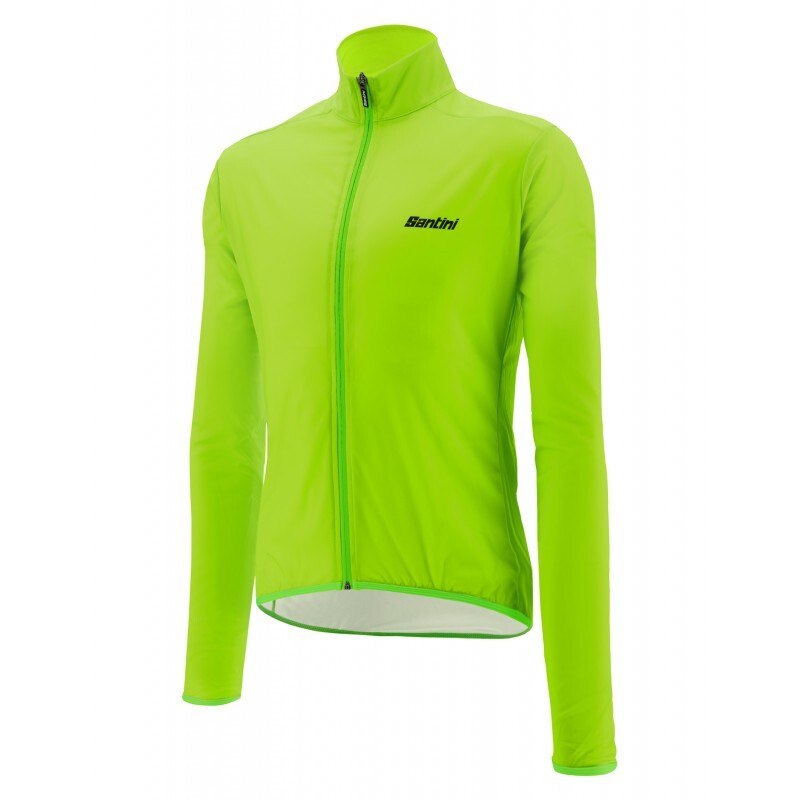 SANTINI Guscio ciclismo antivento SANTINI NEBULA WIND verde fluo