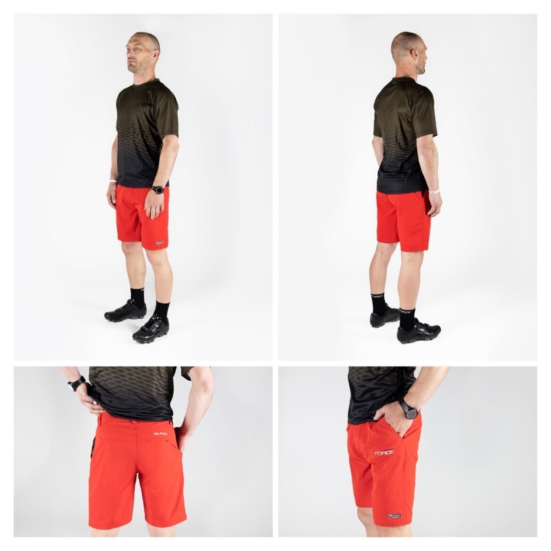 Force Pantaloni MTB FORCE F BLADE con fondello gel ROSSO