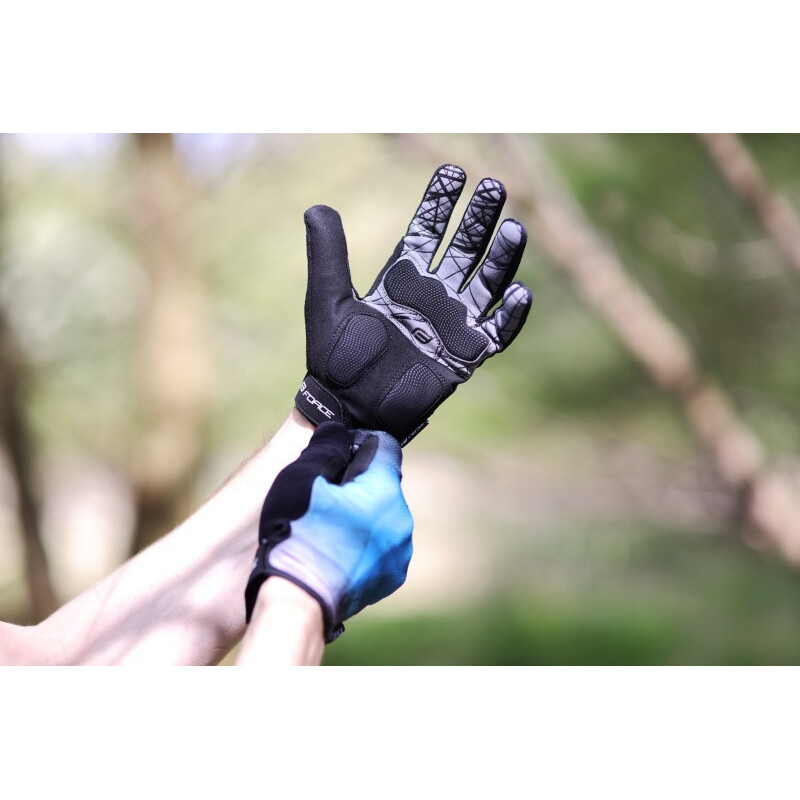 Force Guanti estivi a dita lunghe MTB CORE blu