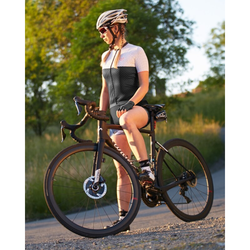 Force Maglia ciclismo FORCE donna POINT LADY bianco nero