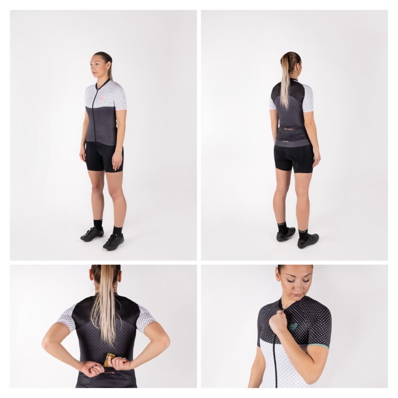 Force Maglia ciclismo FORCE donna POINT LADY bianco nero
