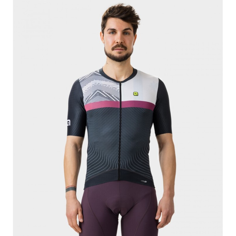 ALE' Maglia ciclismo ALE' PR-S ZIG ZAG nero 2023