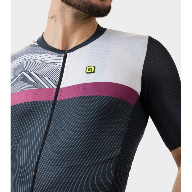 ALE' Maglia ciclismo ALE' PR-S ZIG ZAG nero 2023