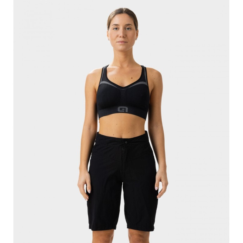 ALE' Pantaloncini ciclismo donna senza bretelle ALE' OFF ROAD - GRAVEL SIERRA nero