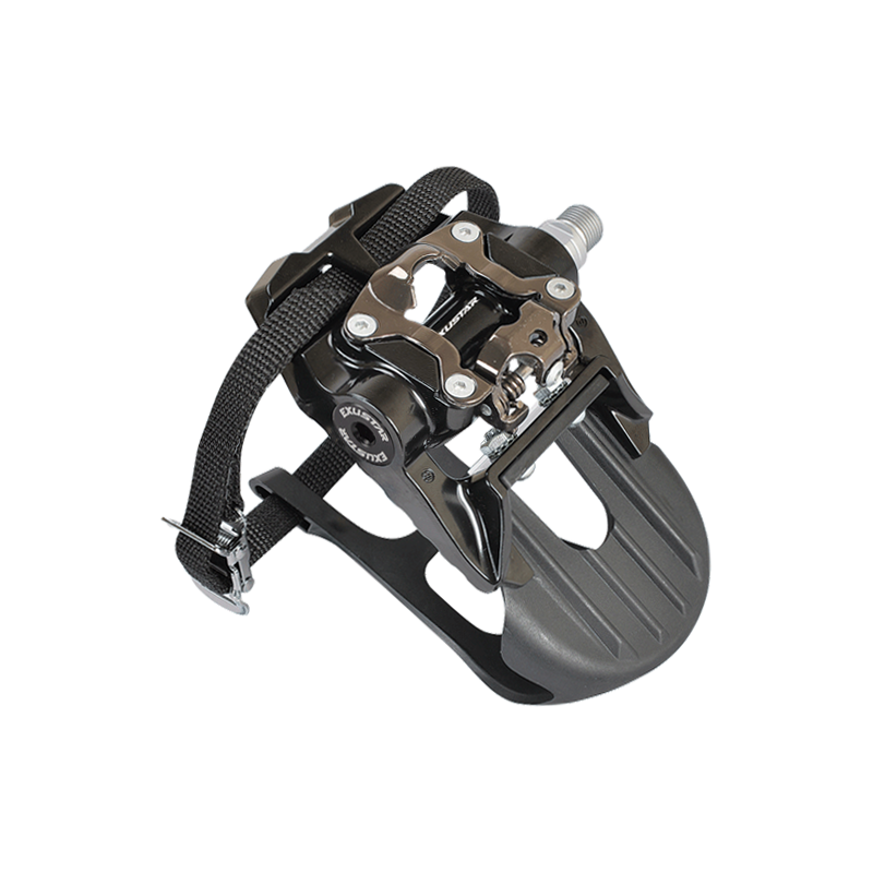 EXUSTAR Pedali EXUSTAR E-PS816 C8 Indoor Spinning in Alluminio DOPPIO aggancio spd+ flat con gabbietta