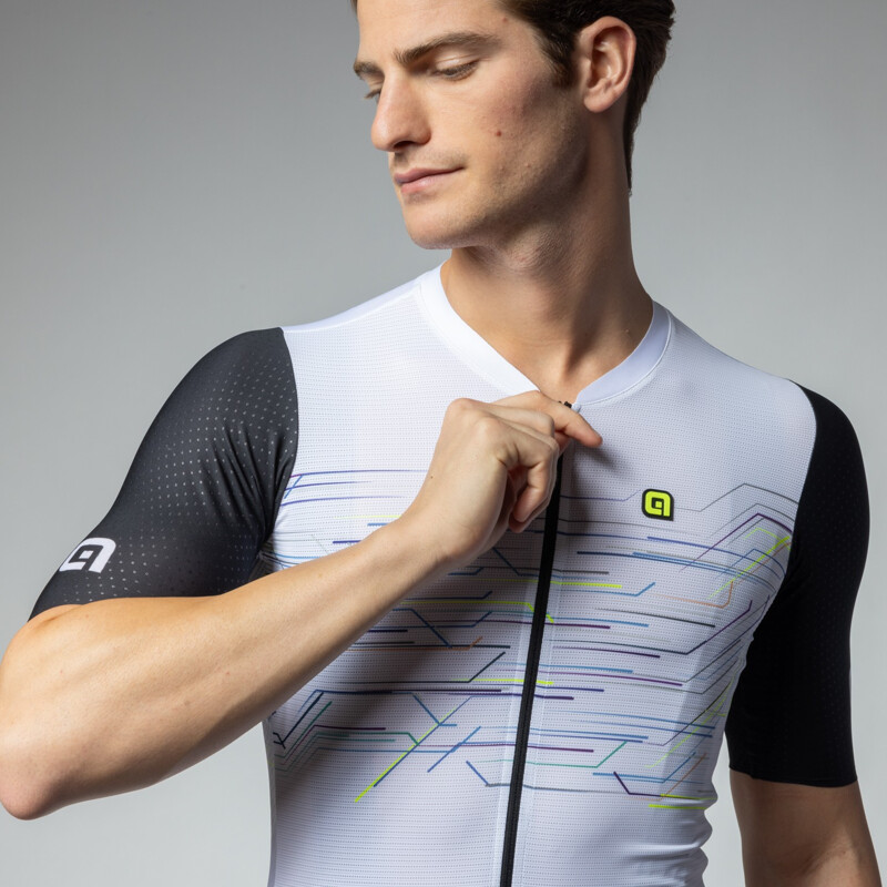ALE' Maglia ciclismo ALE' MEGABYTE PR-E bianco 2025