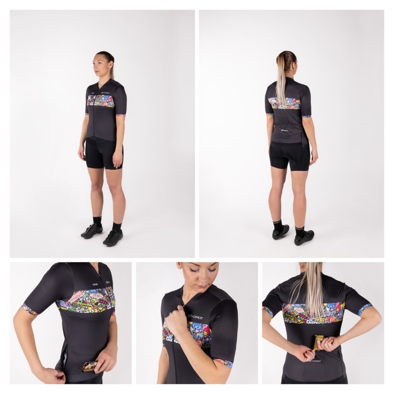 Force Maglia ciclismo FORCE donna VIVID nera