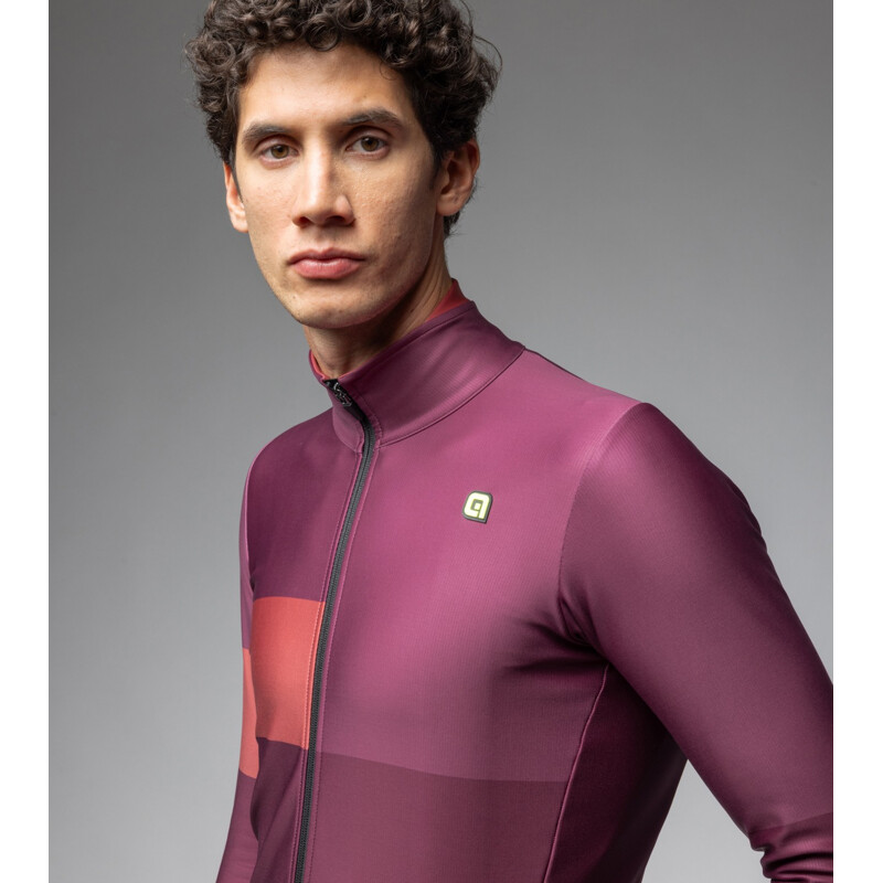 ALE' Giubbino invernale ciclismo idrorepellente ALE' PR-E GEOMETRIC bordeaux 2025