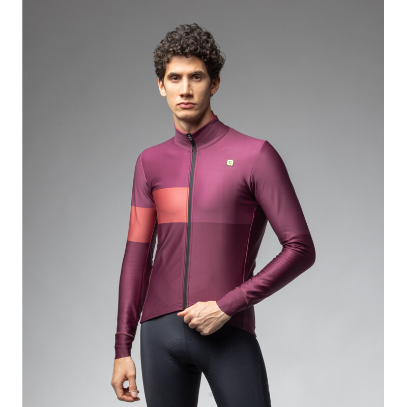 ALE' Giubbino invernale ciclismo idrorepellente ALE' PR-E GEOMETRIC bordeaux 2025