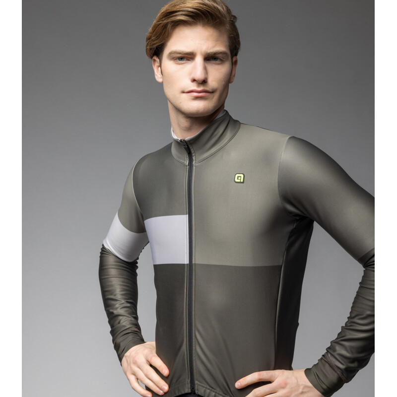 ALE' Giubbino invernale ciclismo idrorepellente ALE' PR-E GEOMETRIC verde militare 2025