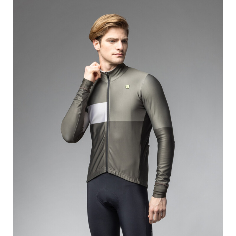 ALE' Giubbino invernale ciclismo idrorepellente ALE' PR-E GEOMETRIC verde militare 2025