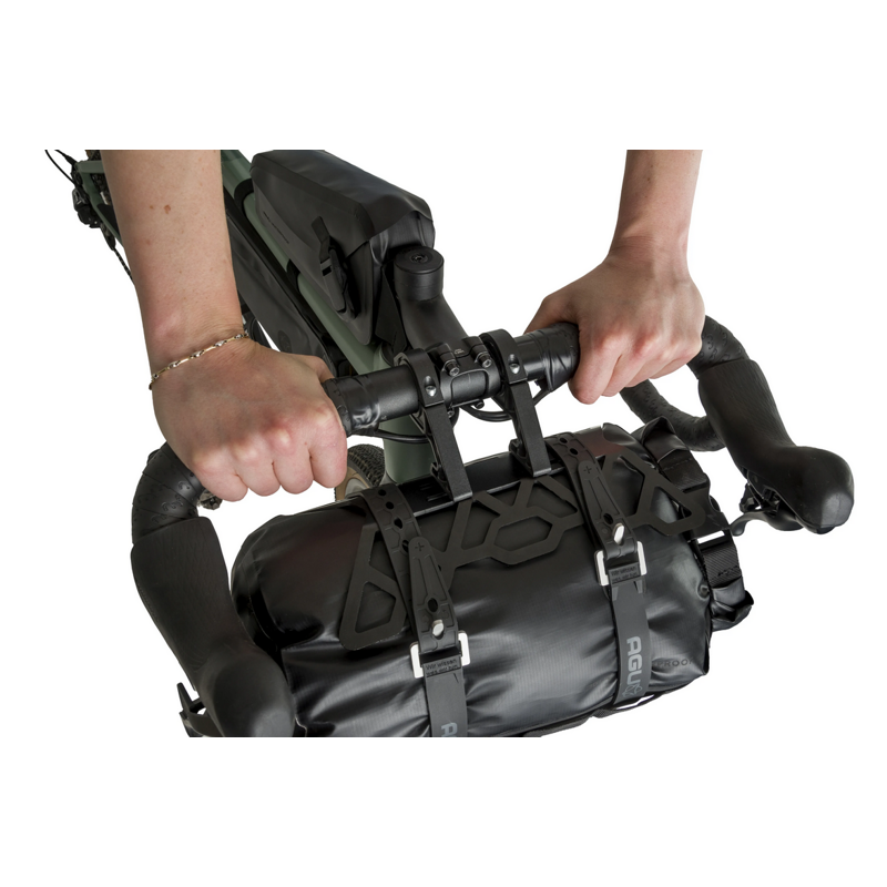 AGU Borsa anteriore al manubrio bikepacking AGU EXTREME PRO Nero 9,6 litri Waterproof con supporto in alluminio