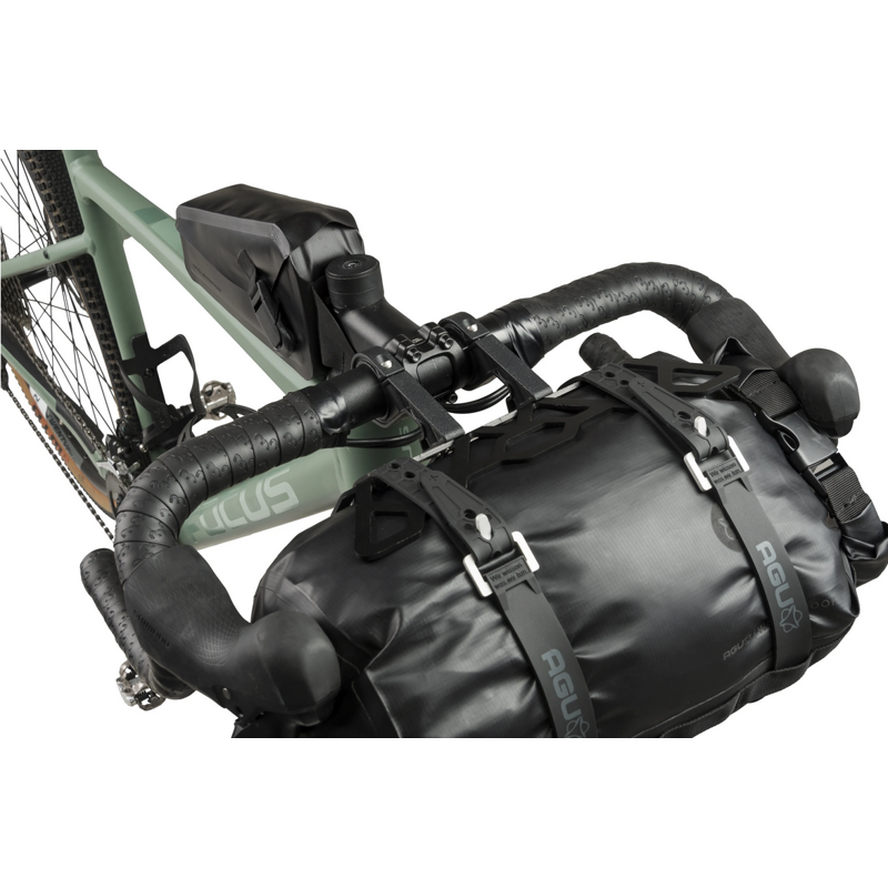 AGU Borsa anteriore al manubrio bikepacking AGU EXTREME PRO Nero 9,6 litri Waterproof con supporto in alluminio