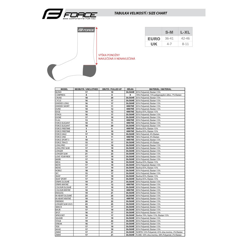 Force Calzini multisport lunghi FORCE COLOR bianco 19 cm