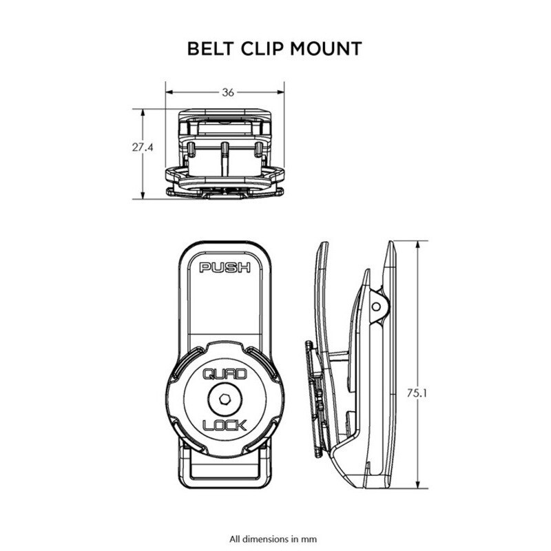 QUAD LOCK Quad Lock QLM-BLT-3 Supporto a clip universale Quad Lock