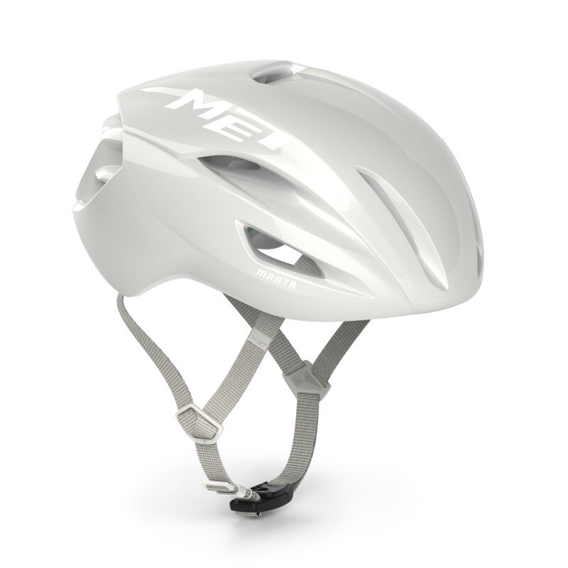 MET Casco bici da corsa aero MET Manta MIPS 2026 absolute white edition