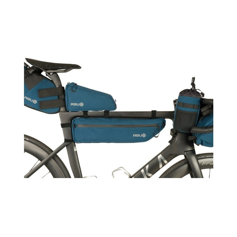 AGU Borsa orizzontale al telaio bikepacking AGU VENTURE 3 litri blu