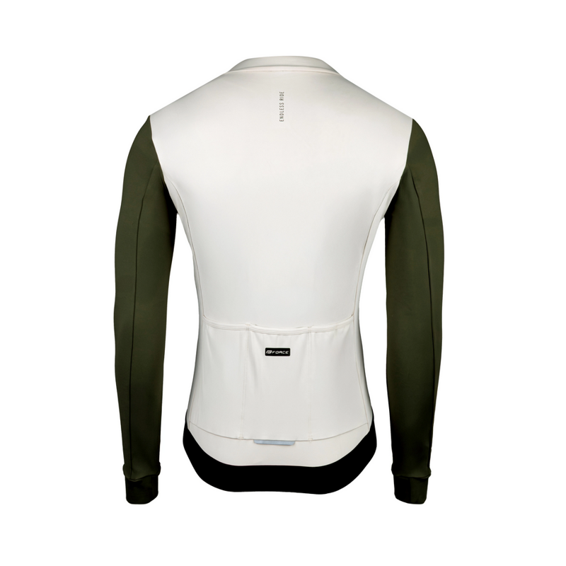 Force Maglia ciclismo maniche lunghe FORCE ENDLESS beige green