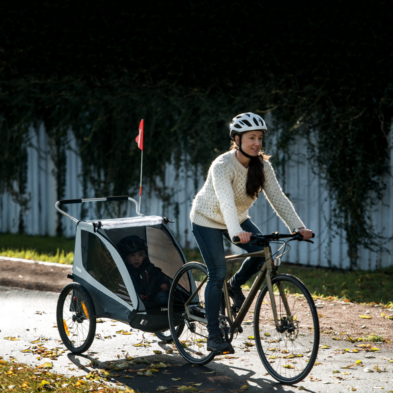 Thule Carrellino rimorchio bici per bambino THULE Coaster XT bike trailer+Stroll- light blue