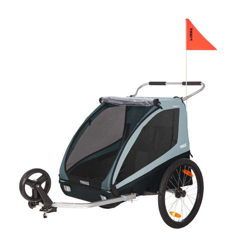 Thule Carrellino rimorchio bici per bambino THULE Coaster XT bike trailer+Stroll- light blue